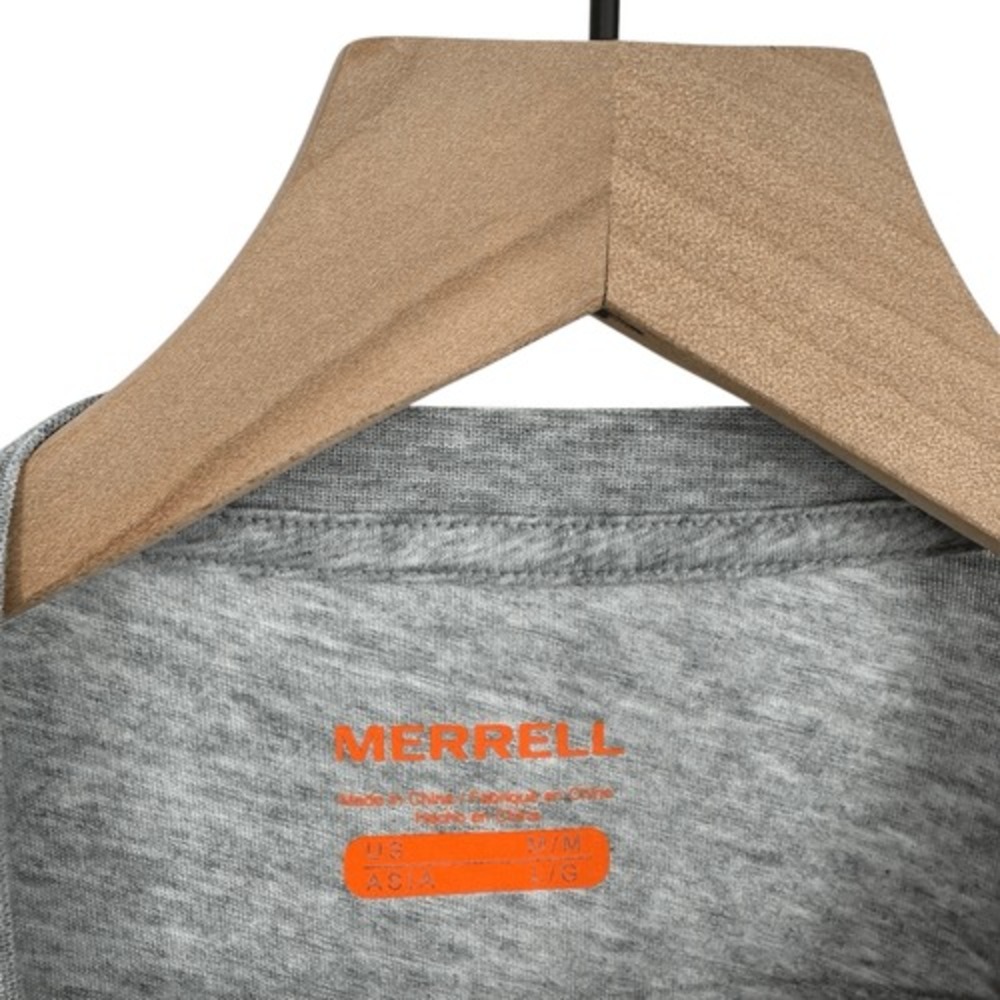 Merrell T-Shirt Men Medium Grey Heather Mono Mtn Tee Organic Cotton Mountain NWT - Picture 3 of 8